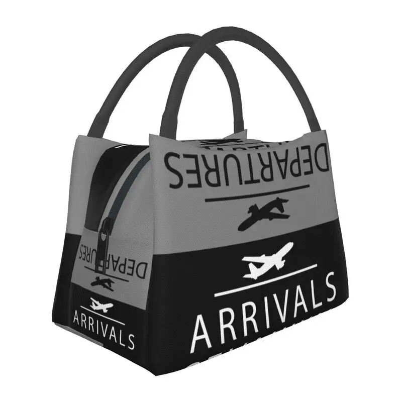 

Aviation Arrivals Departures Thermal Insulated Lunch Bag Airplane Airport Resuable Lunch Container Multifunction Meal Food Box