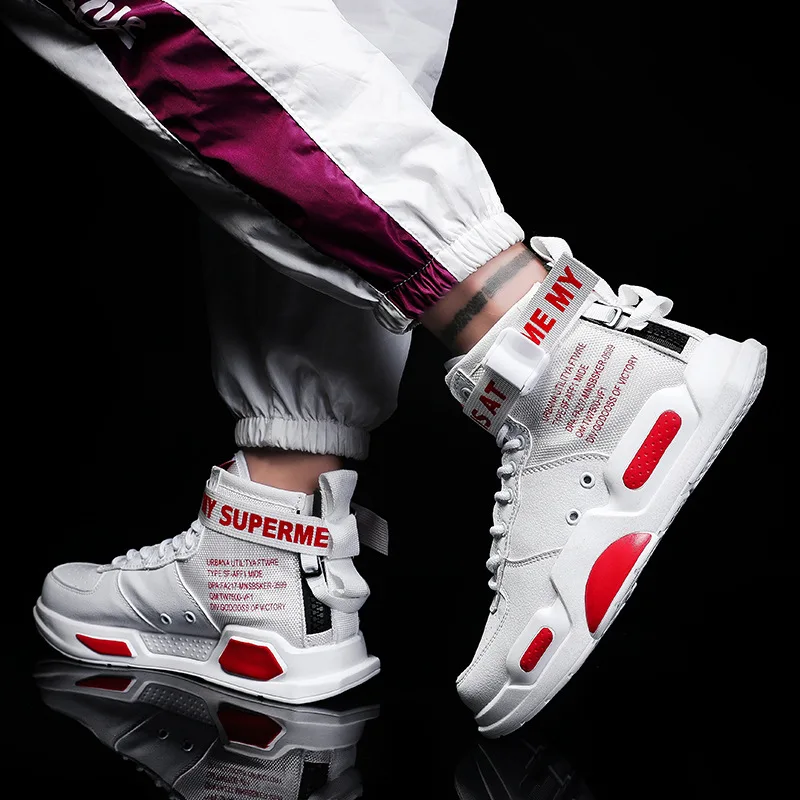 

Мужская Баскетбольная обувь, высокие модные кожаные кроссовки, мужская удобная повседневная обувь, Нескользящие дышащие женские кроссовки унисекс