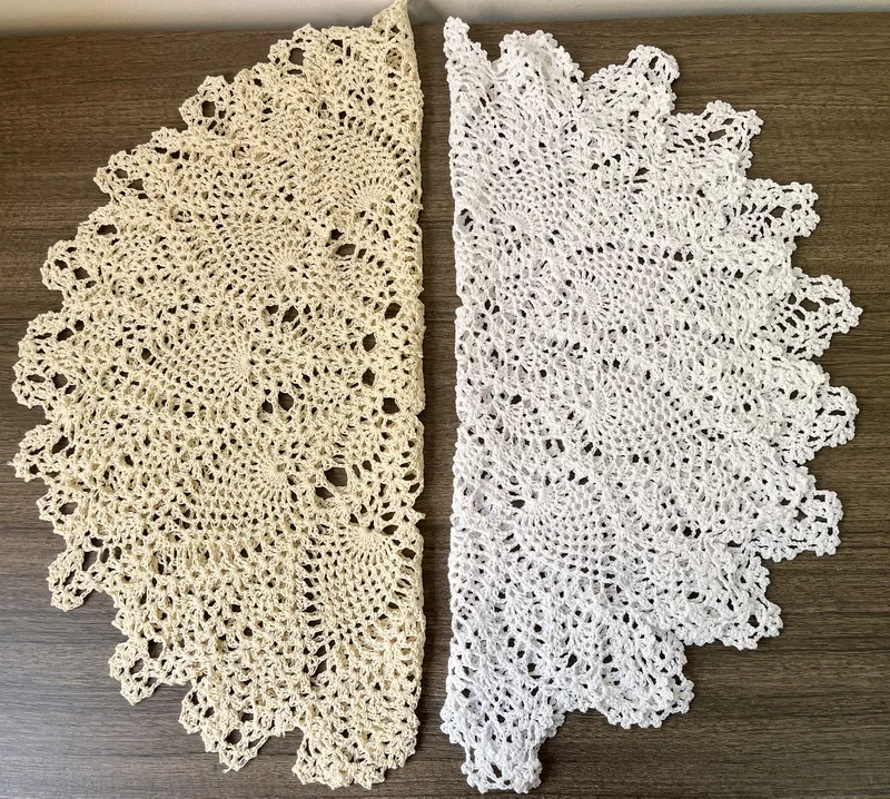 60 CM RD Natural Cotton Crochet Tablecloth Shabby Chic Vintage Handmade Lace Cup Mat Placemat Lamp Sofa Cover images - 6