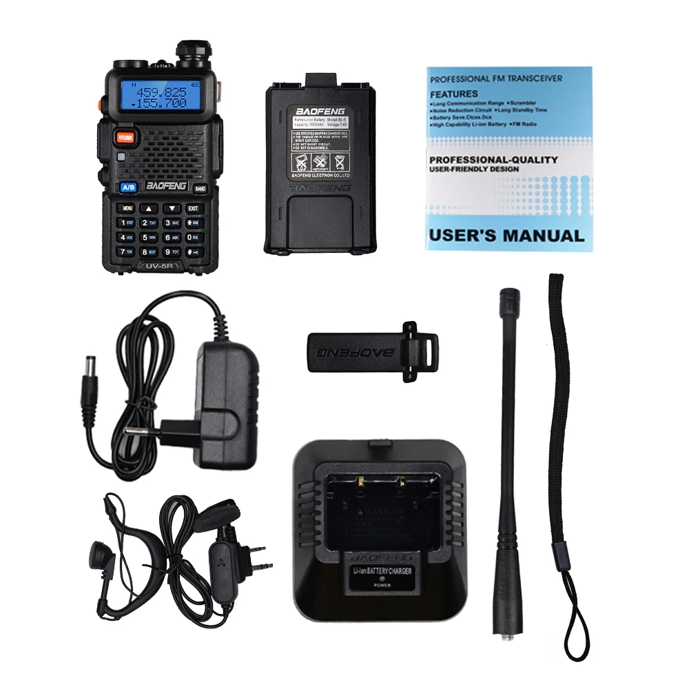Baofeng UV-5R 8W True High Power 8 Watts Powerful Walkie Talkie Long Range 10km Dual Band Two Way Radio CB Portable Uv5r Hunting
