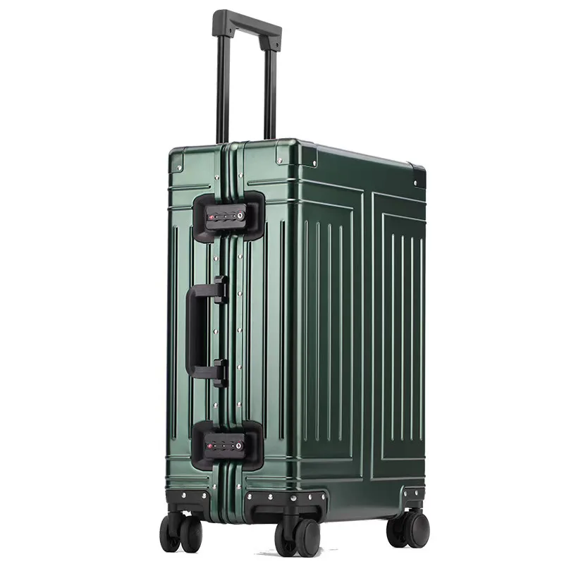 100% Aluminum-magnesium alloy Rolling Luggage Spinner 26 inch High capacity Suitcase Wheels 20 24 inch Cabin Trolley Suitcase
