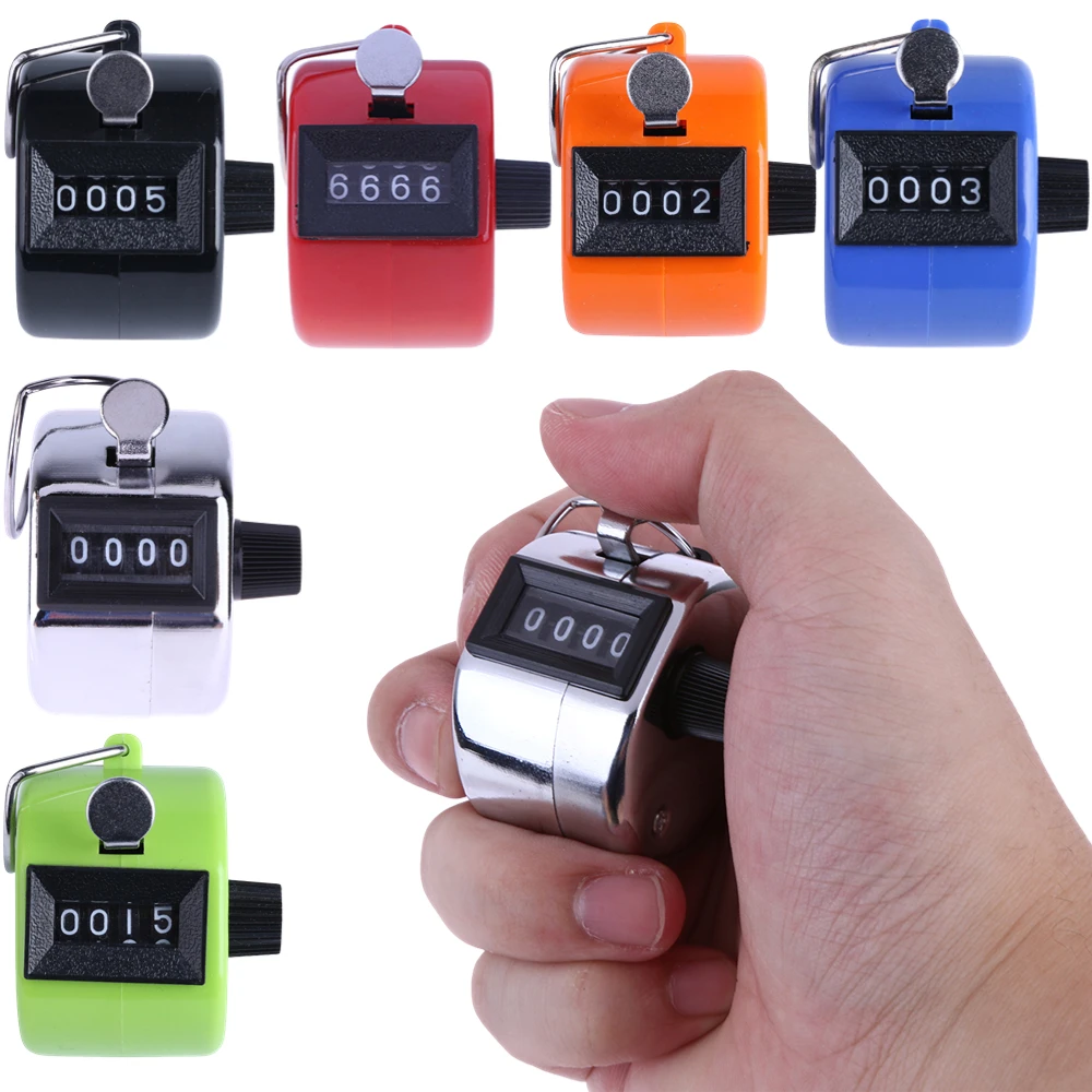 

4 Digit Number Mini Hand Held Tally Counter Digital Golf Clicker Manual Training Counting Max 9999 Counter