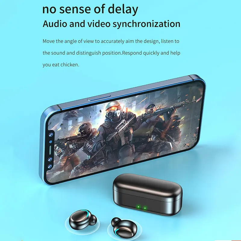 Беспроводные наушники S9 TWS с сенсорным управлением по отпечатку пальца Bluetooth 5 1