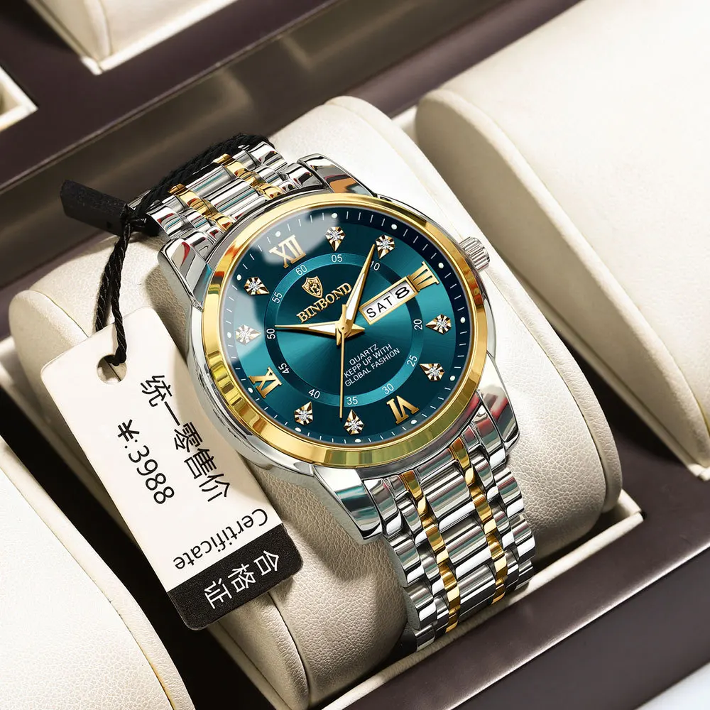 BINBOND мужские часы трендовые модные со звездным кольцом оригинальные кварцевые