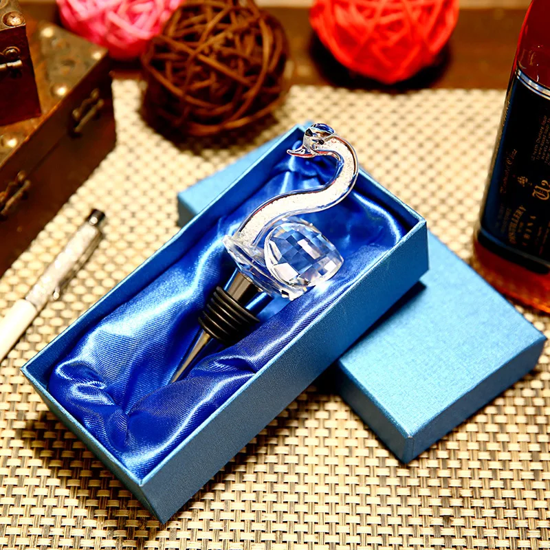 Изысканный Лебедь медведь пробка для бутылки вина креативная стеклянная