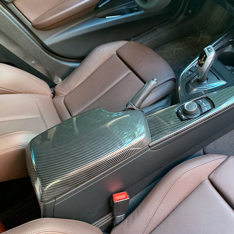 Для BMW 3 Серии F30 F34 318 320Li 3GT Панель Центральной Подлокотниковой Консоли Модификация Интерьера из АБС Карбонового Волокна.