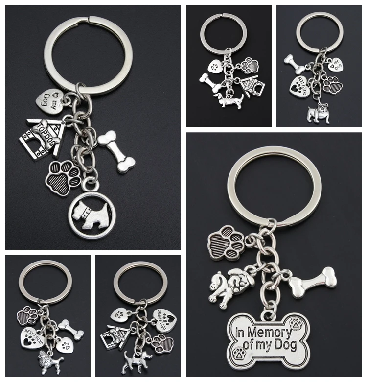 

Цепочка для ключей женская из сплава с подвеской в виде собачьей лапы