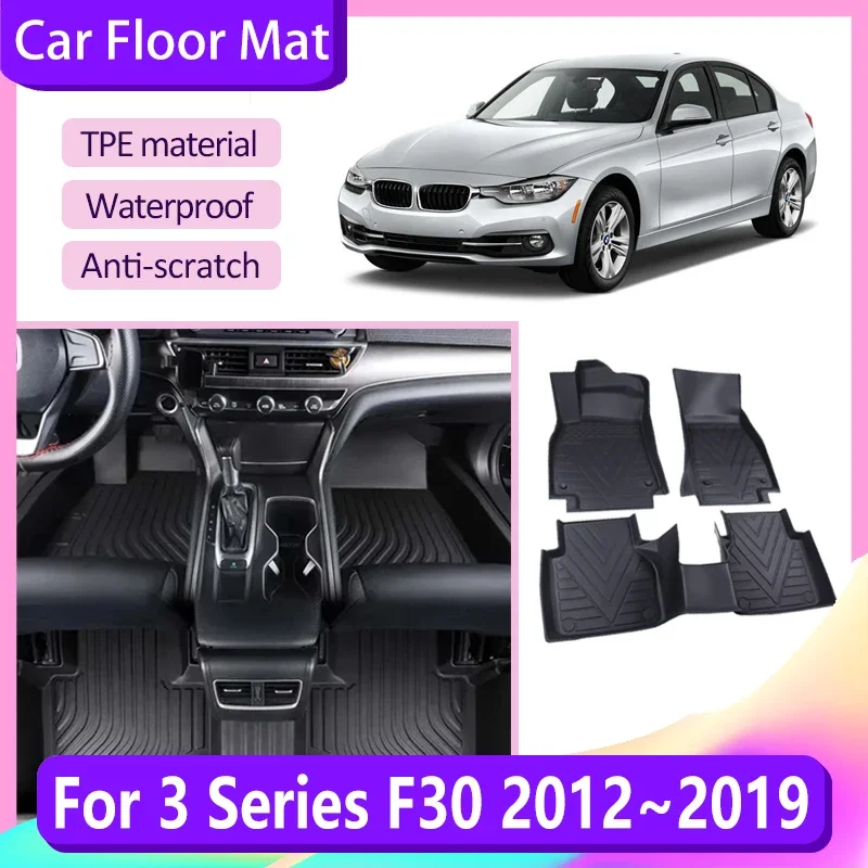 Автомобильный коврик для BMW 3 серии F30 2012 ~ 2019 устойчивые к ТПЭ коврики ног