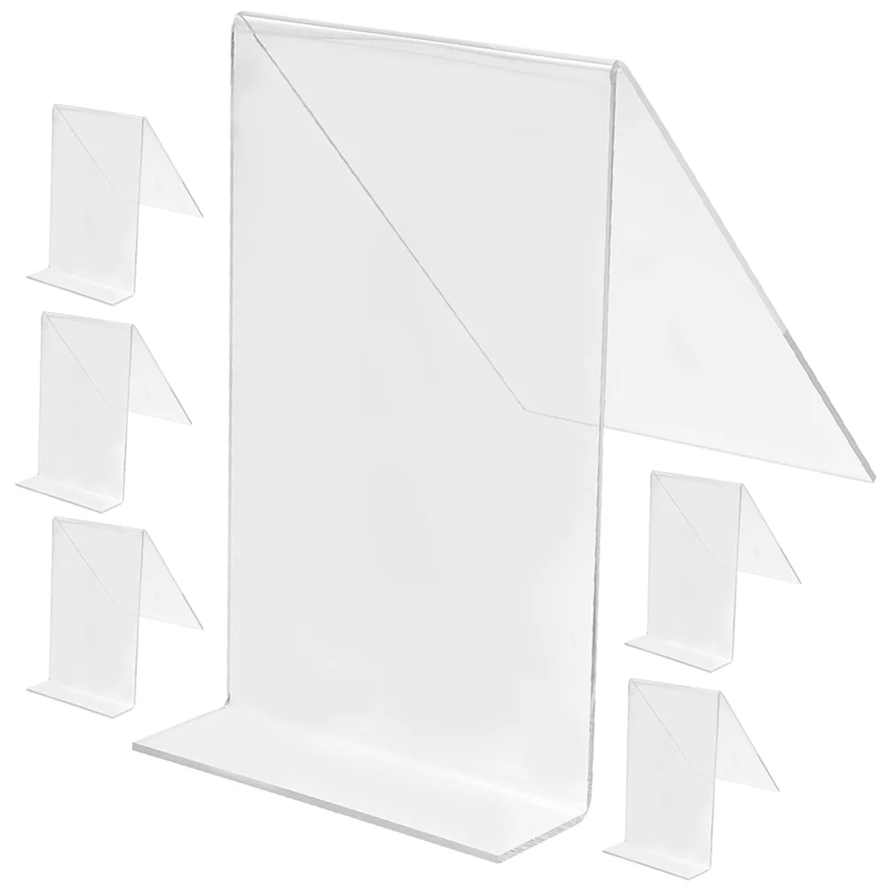 

6 Pcs Picture Frames Stands Book Display Rack Magazine Shelves Mobile Holder Desktop File Easel Transparent Album Clear