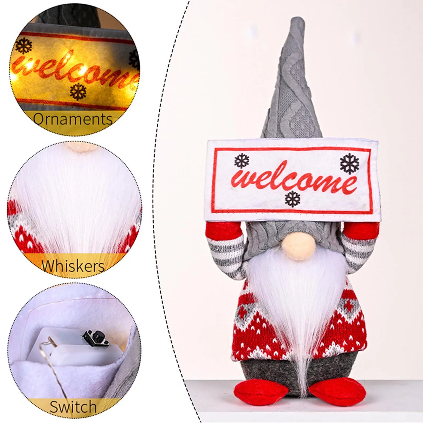 

Decorative Ornaments Holding Lights Sign Faceless Doll Doll Anime Christmas Ornament Large Yard Statues Modern Yard Statues