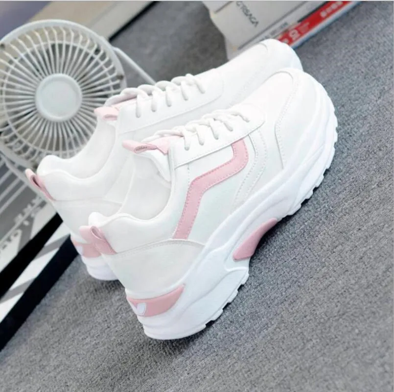 

Comfortable Breathable White Flats Women Sneakers 2022 Fashion Casual Shoes Woman Platform Sneakers Female Chaussure Femme