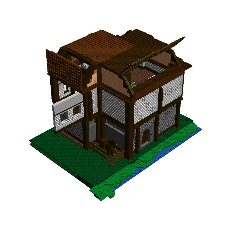 Средневековая модель замка Moc строительный блок модульный старый стиль Tudor дома