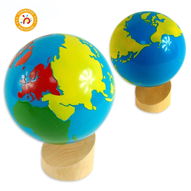 

Colorful Globe Montessori Materials Geography Practice Preschool Teaching Aids Wooden Educational Learning Toys for Children