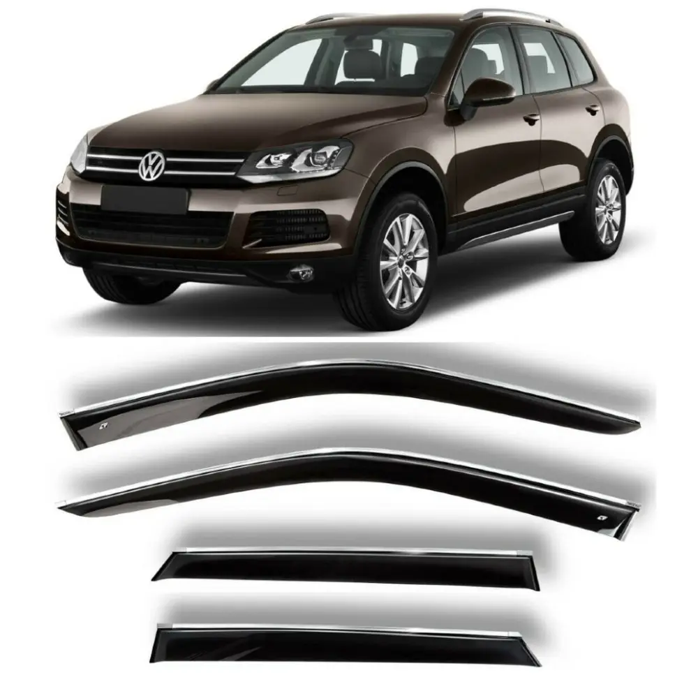 Дефлекторы окон хром полоска молдинг Cobra Tuning V23210CR на авто VW Туарег II 5 д. 2010-2017