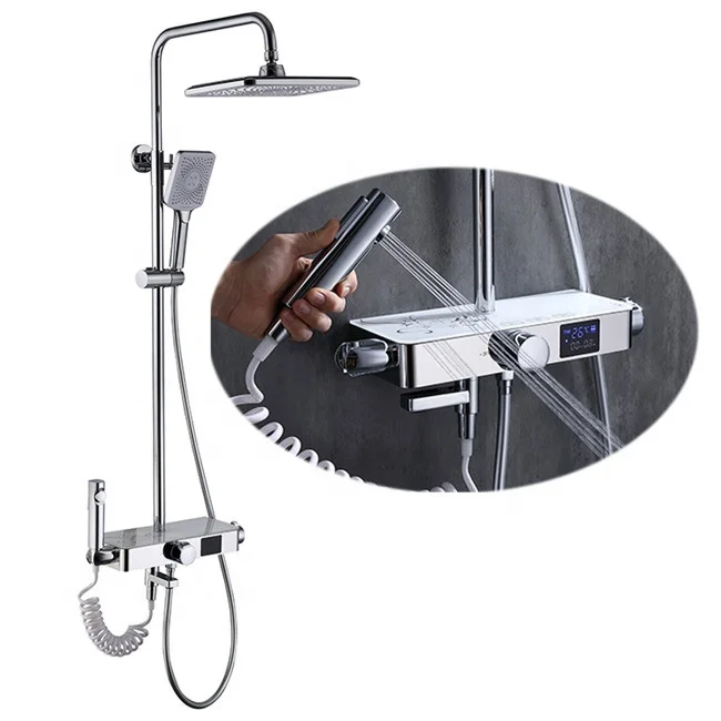 

new design hot sell smart digital constant temperature bathroom shower set Intelligent 8k 304 stainless steel shower for home