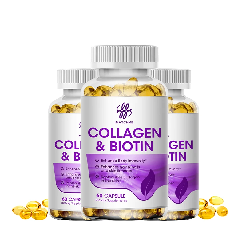 

iMATCHME Biotin Capsules Collagen & Keratin - Vitamin B1,B2,B3,B6,B7 Complex Healthy Joint Nails & Skin & Hair Growth Supplement