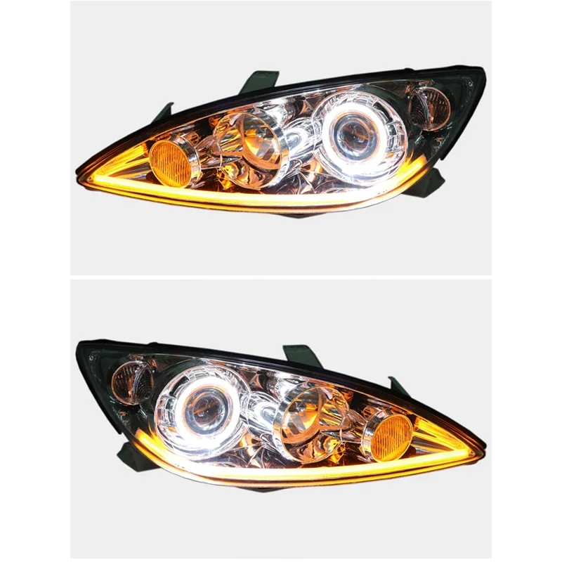 Фото Кастомизированные светодиодные фары Full LED для Toyota Camry 2002-2006 с биксеноновыми линзами и дневными ходовыми огнями (DRL) №5