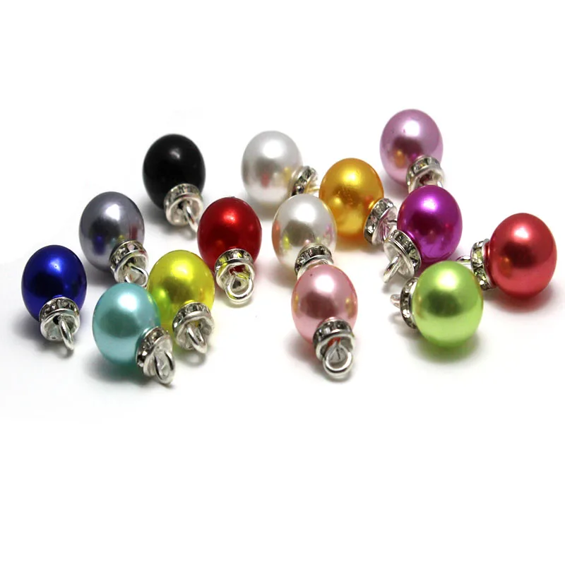 

30Pcs 10mm Round Imitation Pearl Charms For Jewelry Making Supplies Diy Earrings Pendants Beads Accessories Clothing Materials