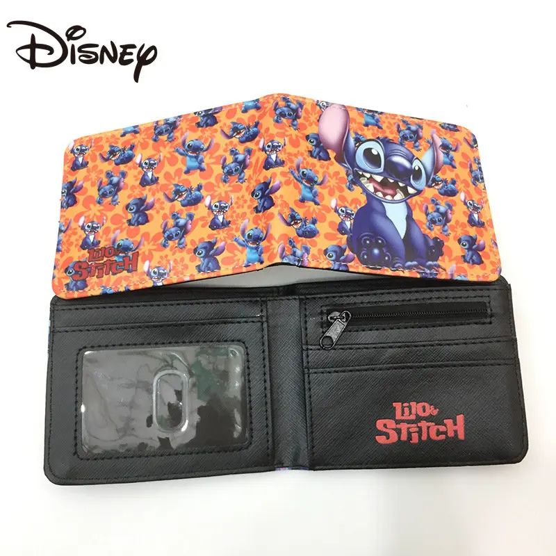 Disney Stitch Blue Long Ears Pu Coin Purse Starbaby Shi Dizai Short Folding Wallet Wallet Dropshipping