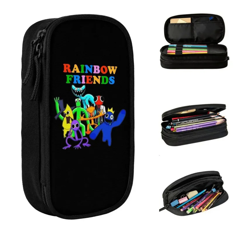 

Пеналы Rainbow Friends, разноцветные пеналы для девочек и мальчиков, большая сумка для хранения, подарок для студентов, школьников, канцелярские принадлежности