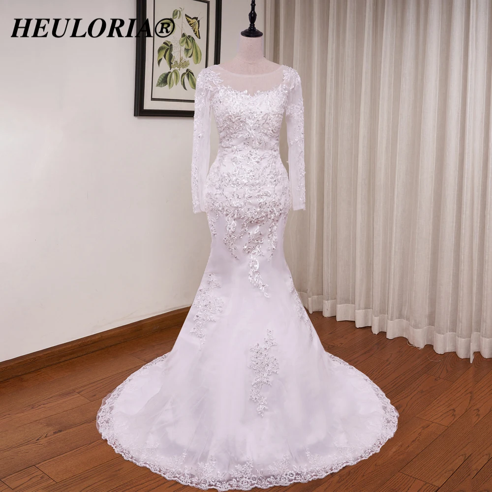 

Женское винтажное свадебное платье с юбкой годе, длинным рукавом и шнуровкой