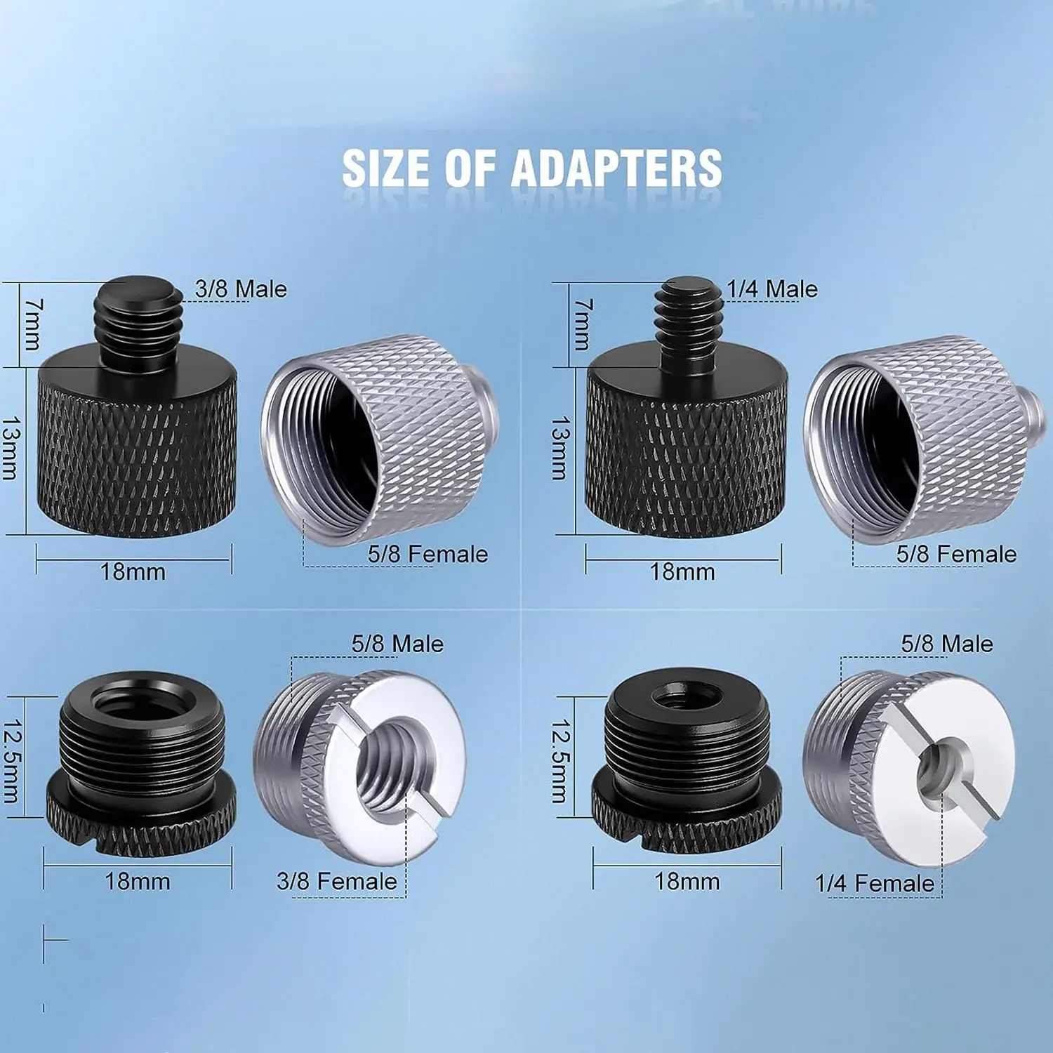 Адаптер-подставка для микрофона 5/8 гнездо до 3/8 штекер