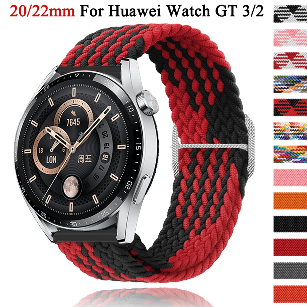 

Ремешок нейлоновый для смарт-часов Huawei Watch GT 3 2 Pro 46 мм, сменный Браслет для наручных часов GT2 GT3 Pro 46 мм/42 мм, 20 22 мм