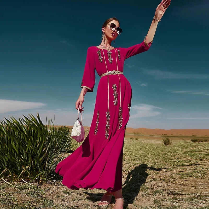 Ramadan Eid Abaya Dubai Turkey Islam Muslim Long Evening Dress Abayas For Women Robe Femme Musulmane Caftan Marocain De Soiree