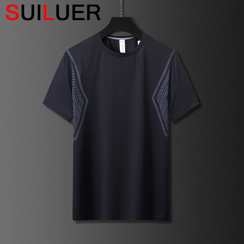 

High Quality Polyester Men Running T Shirt Quick Dry Fitness Shirt Training Exercise Clothes Gym Sport Shirt Tops Lightweight