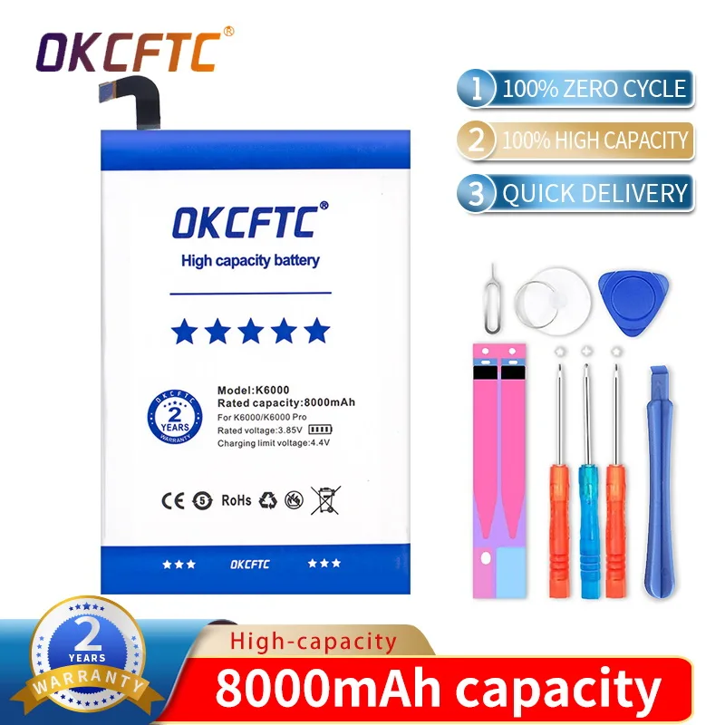 

OKCFTC High Quality 8000mAh K6000 battery for OUKITEL K6000 K6000 Pro Smart phone Send gifts