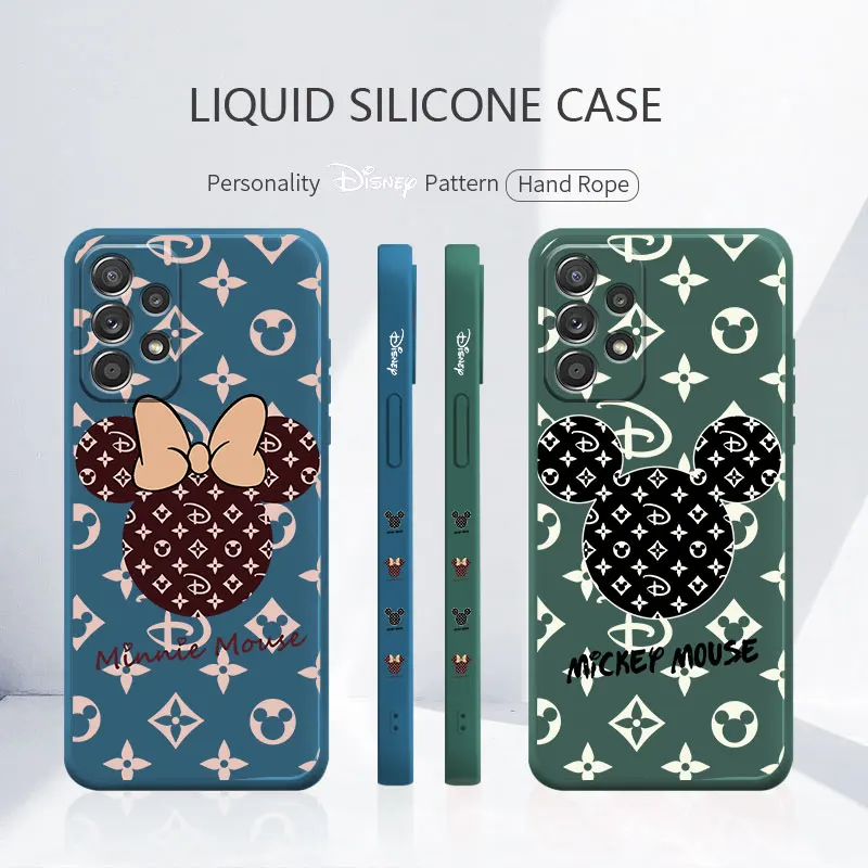 

Colors Liquid Funda Case for Samsung Galaxy A52 A12 A51 A21s A71 4G 5G A32 Silicone Celular Disney Tile Mickey Minnie Mouse