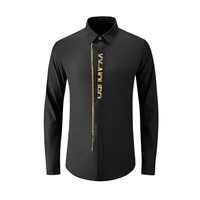 high quality luxury shirt men 2022 spring summer new letter embroidery mens slim shirts fashion business men casual shirts