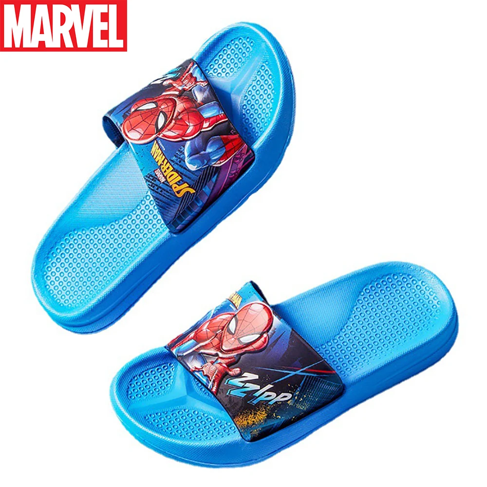 

2022 Summer New Marvel Kids Casual Slippers For Boys Lovely Spider-man Print Indoor Shoes Children's Soft Bottom Light Slipper