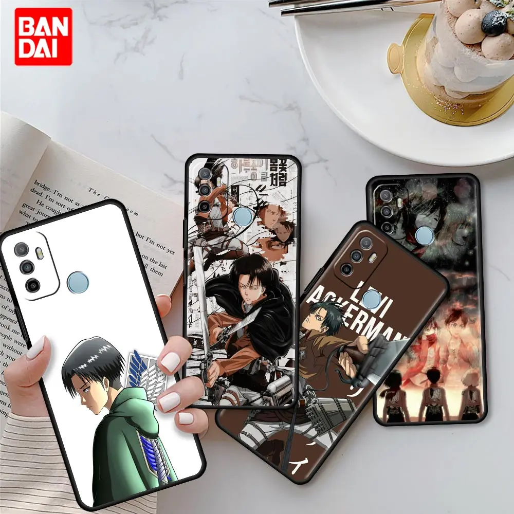 

Levi Ackerman Attack On Titan Case for Oppo A53 A52 A3s A12 A9 A15 A31 A54 A74 A93 A94 F5 Find X2 Pro Lite Black Silicone Cover