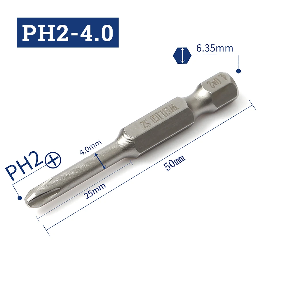 

Насадки для крестовой отвертки PH00 PH0 PH1 PH2 S2 сталь 50/70 мм