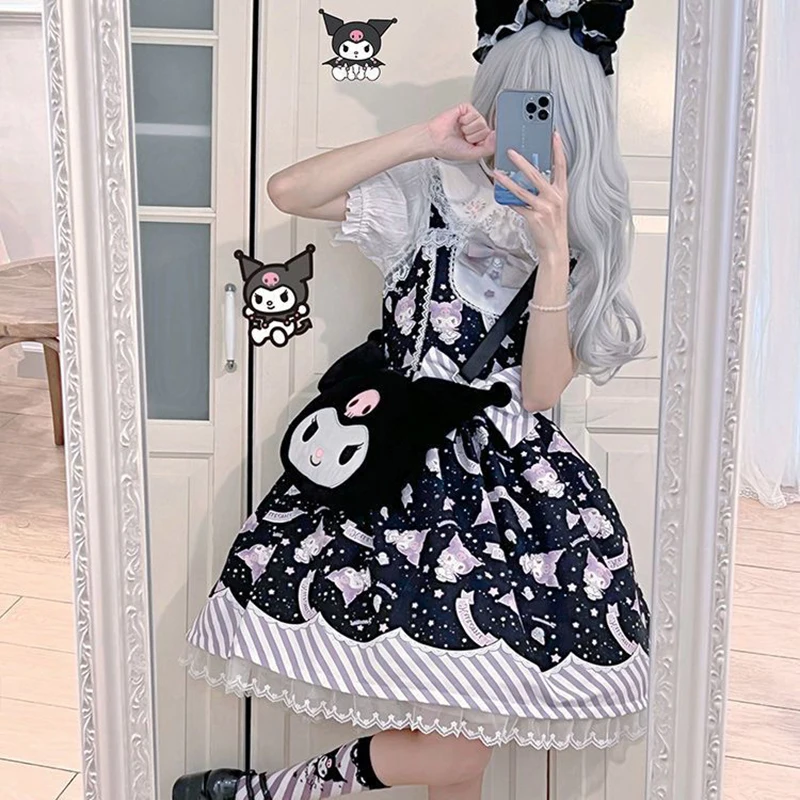 

Kawaii Sanrio Anime Cinnamoroll Daily Wear Lolita Cute Cartoon Kuromi My Melody Clothing Girly Heart Lolita Skirt Girls Gifts