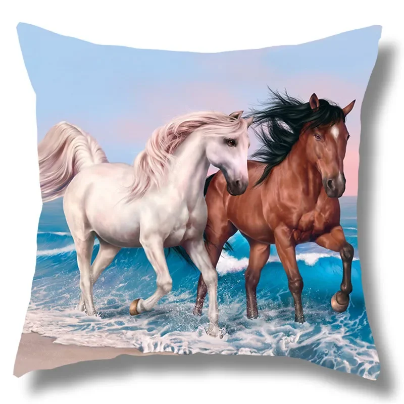 

Печатная наволочка 45x45 см, лошадь, полиэстер