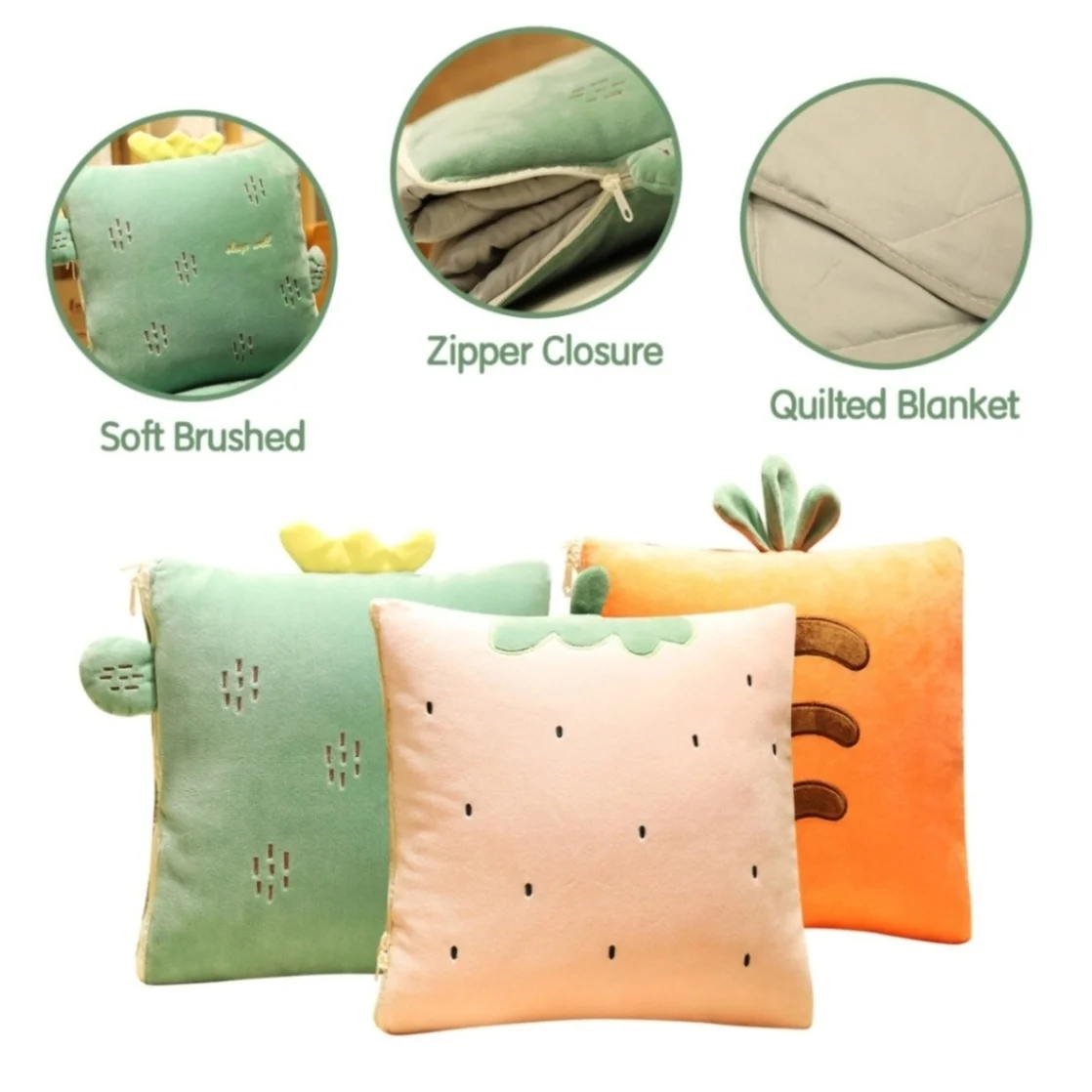 

Nap Blanket Blanket Pillow Foldable Blanket Extend Throw Pillows for Home Office Car Safa 2-in-1 Plush Gift Cute Pillow