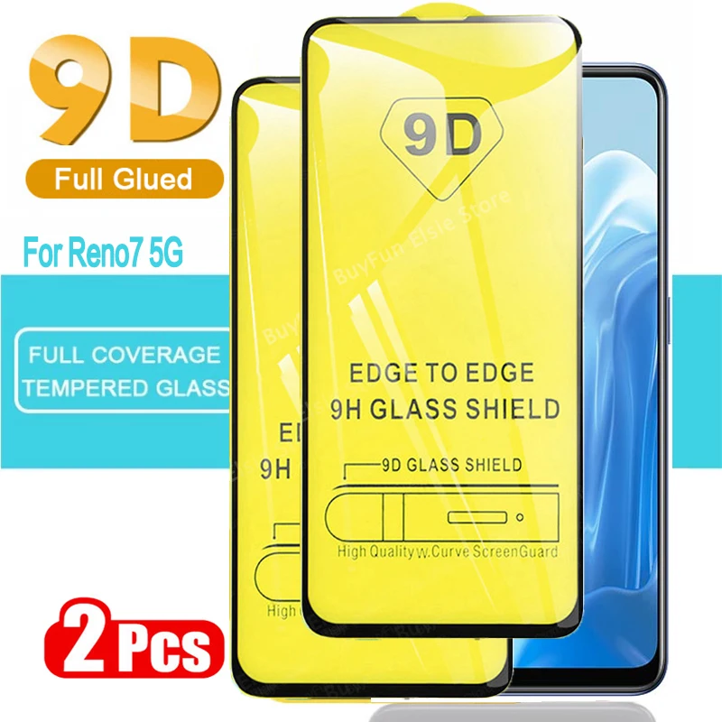

Закаленное стекло с полным приклеиванием 9D для Oppo Reno7 5G, защитная пленка для экрана Oppo Reno7 Z Reno 7 5G, защитное стекло, 2 шт.