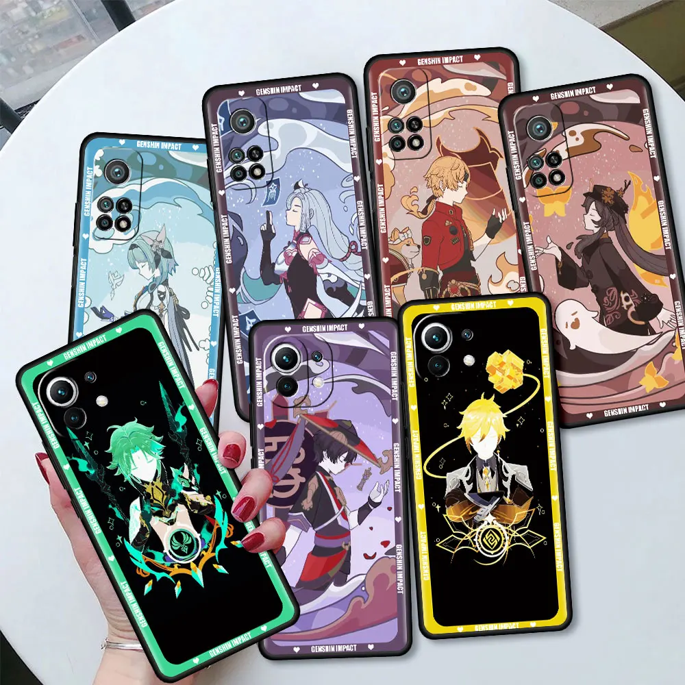 

ShockProof Case for Xiaomi Mi 12 12t 11 10T 11T 9T Pro Note 10 Lite 11 Lite 5G funda Phone Soft Cover World Genshin Impact Game