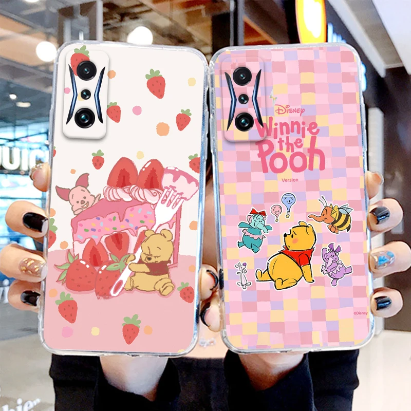 

Disney Winnie Pooh Pink Transparent Phone Case For Xiaomi Redmi K60 K50 K40 Gaming K30 K20 A1 Pro 5G 12C 11 10X 9T 9
