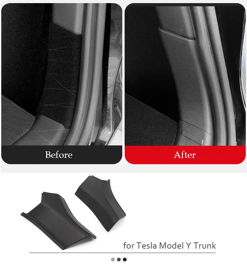 

Fo Tesla Model Y/3 Rear Trunk Sill Sides Carpet Cover Flocking Dirtyproof Guards Boot Threshold Protector Cargo Entry Modifi
