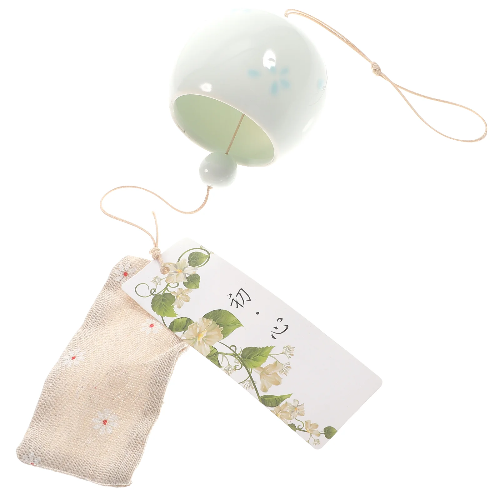Японский стиль Wind Bell Japandi Декор Керамический колокольчик Синий молитвенный