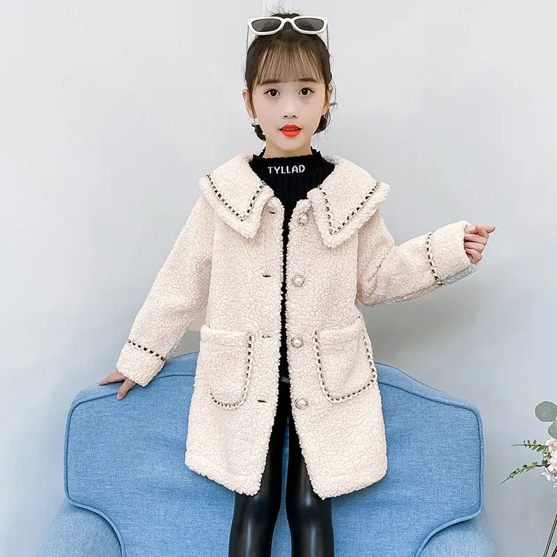 

Children Winter Jackets New Fashion Girls Clothing Kids Clothes Parkas Faux Fur Coats Snow Wear Thicken Padded Outerwear E565