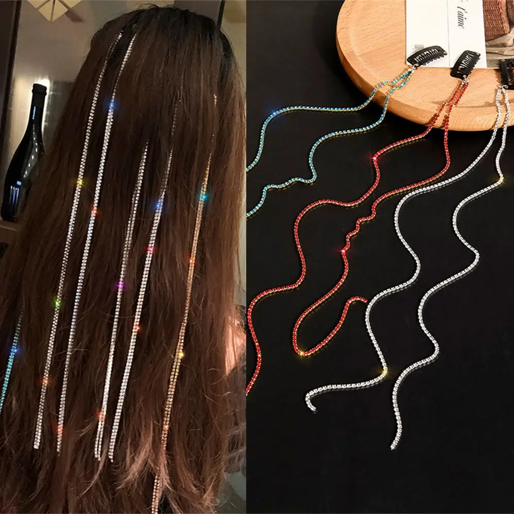 

Новинка грязные плетеные мигающие головные уборы плетеные волосы Бриллиантовая цепочка головной убор кисточка шпилька для волос