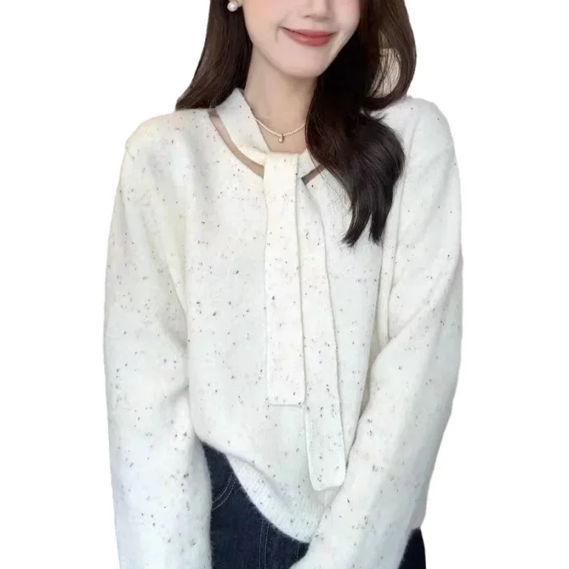 Мягкий восково-красный свитер Design Sense Streamer Color Point женский новый вязаный с