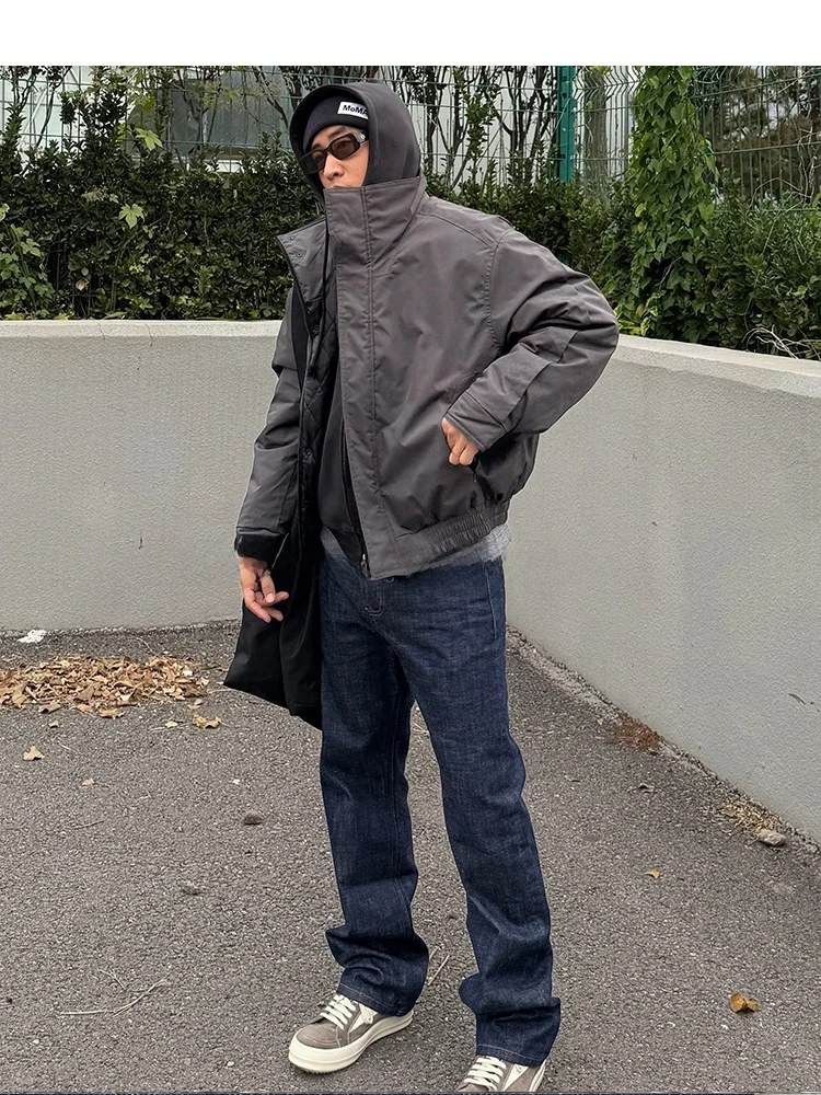 [Sts] Limb Jacket Autumn and Winter Warm Flng Structure Loose Stand Collar Capable Fluffy Cotton-padded jacket ...