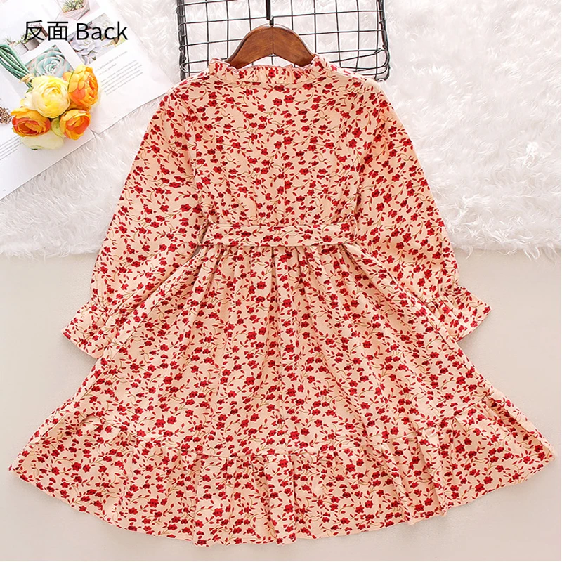 Girls Dress for Autumn Party and Wedding School Long Sleeves Elegance Princess Dress 4 5 6 7 8 9 10 11 12 Years Kids Clothing