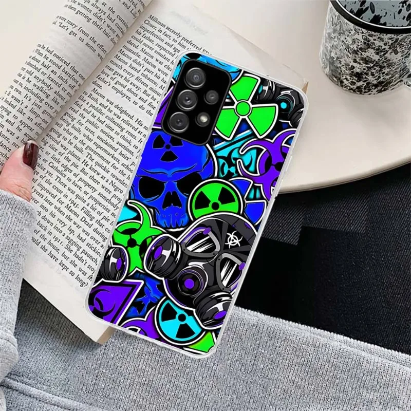 Cool Gas Mask Phone Case For Samsung Galaxy S10 S21 S22 Plus Ultra A91 A51 A21S A12 Transparent Phone Cover images - 6