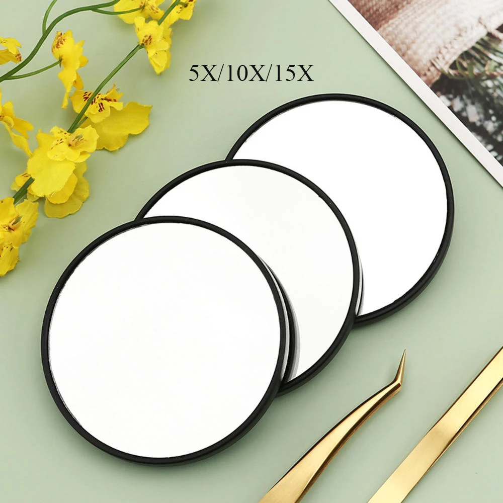 

5X/10X/15X Magnifying Mirror Suction Cup Mini Compact Makeup Mirror Hand Travel Small Pocket Round Vanity Mirrors Make Up Tools